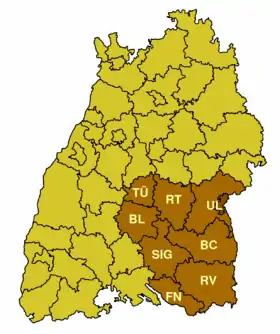 Localisation de District de Tübingen
