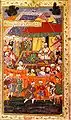 Babur reçoit Baqi Beg Chaghaniyani dans son campement sur les rives de l'Oxus. British Library, entre 1590 et 1593.