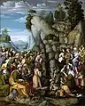 Moses Striking the Rockde 1525 de Le Bacchiacca