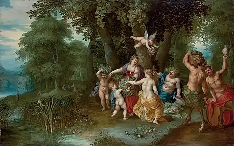 Bacchus, Vénus et Cérès, une allégorie de l'automne, collaboration avec Hendrick van Balen.