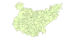 Carte des communes de la province de Badajoz