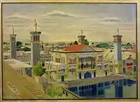 Le Pavillon des badguirs en 1864 (aquarelle de Mahmoud Khan Saba).