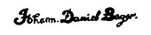 signature de Johann Daniel Bager