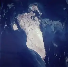 L'île de Bahreïn vue de l'espace