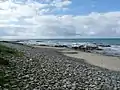 Plozévet : le cordon de galets de la baie d'Audierne.