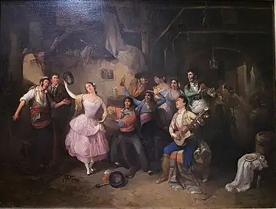 Danse de taverne, huile sur toile, 1854, Séville, Musée des Beaux-Arts.