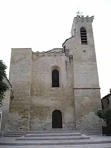 La façade de l'église de Baillargues en 2009.