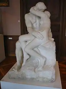 Le Baiser, marbre signé de Rodin pratique de Jean Turcan,1889, musée Rodin, Paris.