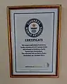 Attestation Guiness World Records 2014.