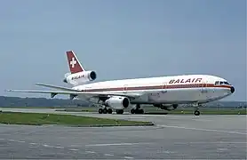 McDonnell Douglas DC-10 de Balair en 1985.