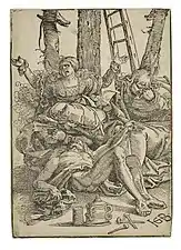 Hans Baldung Grien,La Déploration du Christ (vers 1515), gravure sur bois.