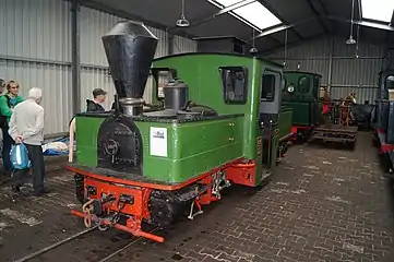 La locomotive Péchot (Baldwin) préservée au Frankfurter Feldbahnmuseum.