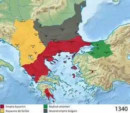 carte de l'empire byzantin