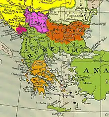 carte ancienne des Balkans et de l'Égée