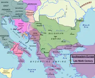 Le sud-est de l'Europe au IXe siècle