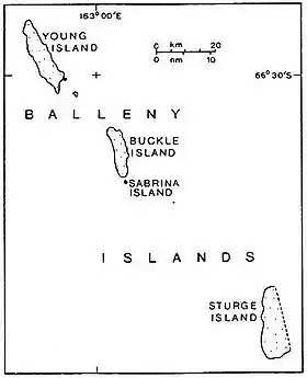 L'île Young est la plus au nord des îles Balleny.