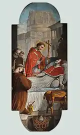 Saint Charles Borromée assistant Pie IV à son lit de mort.