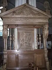 Banc d'œuvre de l'église Saint-Georges de Belloy-en-France.