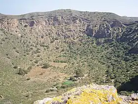 Vue depuis le rebord nord-ouest de la caldeira de Bandama.