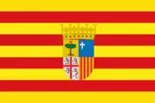 Drapeau de l'Aragon officiel selon les statuts d'autonomie