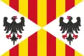 Drapeau du Royaume de Sicile (où régnèrent des membres de la maison de Barcelone de 1282 à 1410 et qui fut en union personnelle avec le royaume d'Aragon de 1409 à 1713)