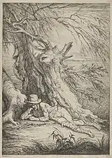 Bandit sous un arbre, eau-forte d'entre 1795 et 1801 (Metropolitan Museum of Art, New York).