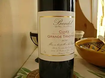 AOC Bandol, Les vignerons de la Cadière-d'Azur, Cuvée grande tradition, 2000.