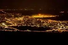 Vue aérienne nocturne de Worli.