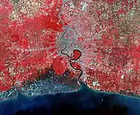 Bangkok vue par satellite en 1988