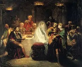 Le spectre de Banquo s'invite à dîner dans Macbeth de Shakespeare (acte III scène 4).