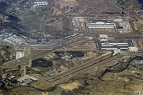 Vue d'ensemble de l'aéroport de Madrid-Barajas, le lieu de l'accident