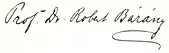 signature de Robert Bárány
