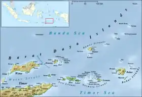 Carte des îles Barat Daya