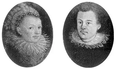Médaillons représentant Kepler et sa première épouse.