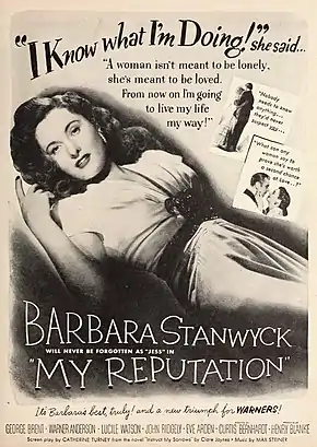 Description de l'image Barbara Stanwyck in 'My Reputation', 1946.jpg.