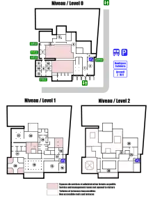 Plan des trois niveaux du musée à l'issue de la rénovation.