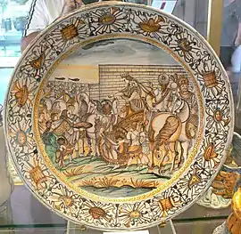 Assiette représentant Alexandre, XVIIe siècle, musée national du Bargello, Florence.