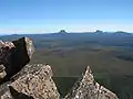 Barn Bluff et Cradle Mountain vu du mont Pelion