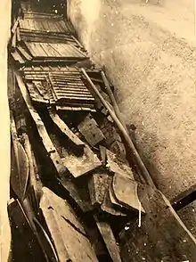 La barque démontée telle qu'elle fut découverte en 1954