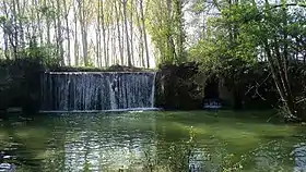 Barrage sur le Lambon en avril 2018.