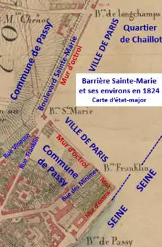 La barrière Sainte-Marie en 1824.