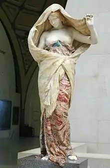 La Nature se dévoilant à la Science (1899), marbre polychrome commandé pour l'escalier d'honneur du Cnam, Paris, musée d'Orsay.