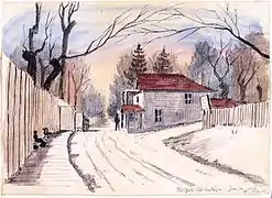 Barrière de péage sur le chemin de la Côte-des-Neiges, 1882