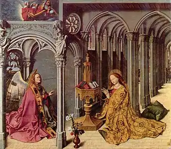 L'Annonciation, Barthélemy d'Eyck, panneau central.