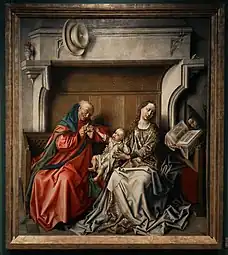 Barthélémy d'Eyck. Sainte Famille. Années 1440s. Détrempe ou-et huile sur toile, 2,04 x 1,80 m.