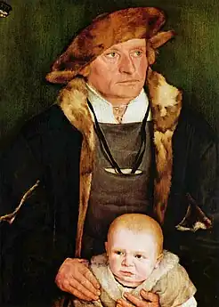 1.  Portrait de Hans Urmiller avec son fils, vers 1525, musée Städel, Francfort-sur-le-Main.