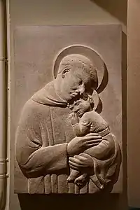 Bas-Relief de Saint Antoine de Padoue par Mme Jean Moser.