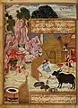 Le voleur, le démon et le dévot, illustration de l'Anvar-i Suhaili, 1570-1571, Bibliothèque de l'École des études orientales et africaines, Londres