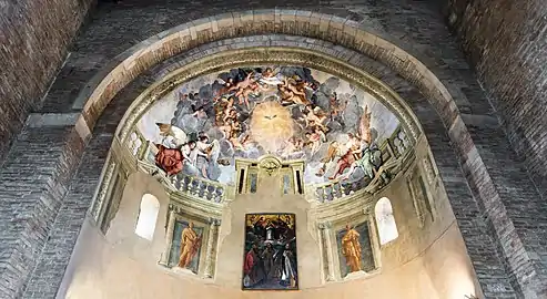 Exaltation de Marie Fresque du plafond du chœur de la basilique Santi Felice e Fortunato à Vicence