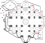 Plan de la basilique, cloître ovale (nº 22)